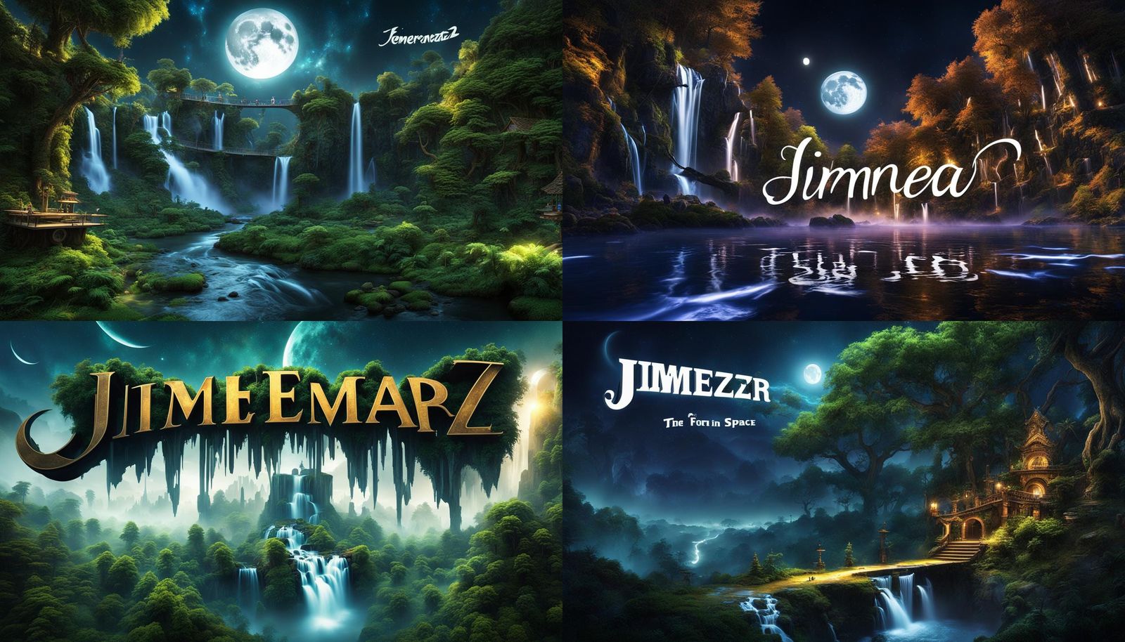 3D "JIMENEZ" Sign in Magic Forest Wallpaper