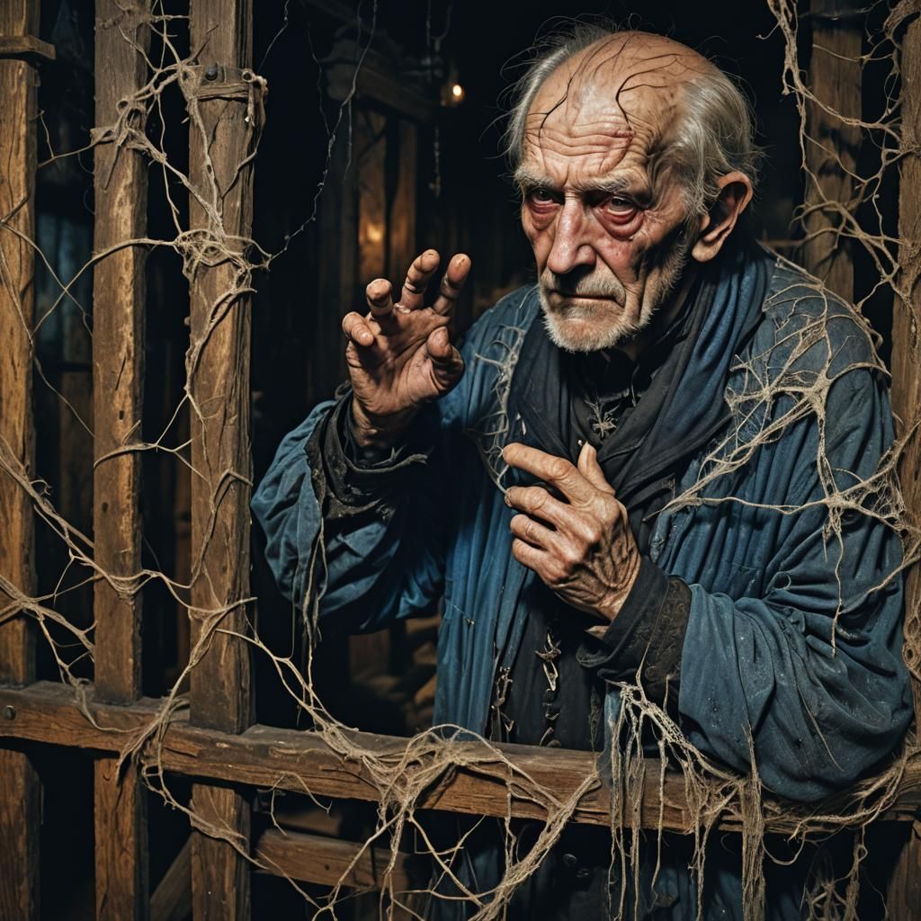 Creepy Old Man in Haunted House: Gothic Horror