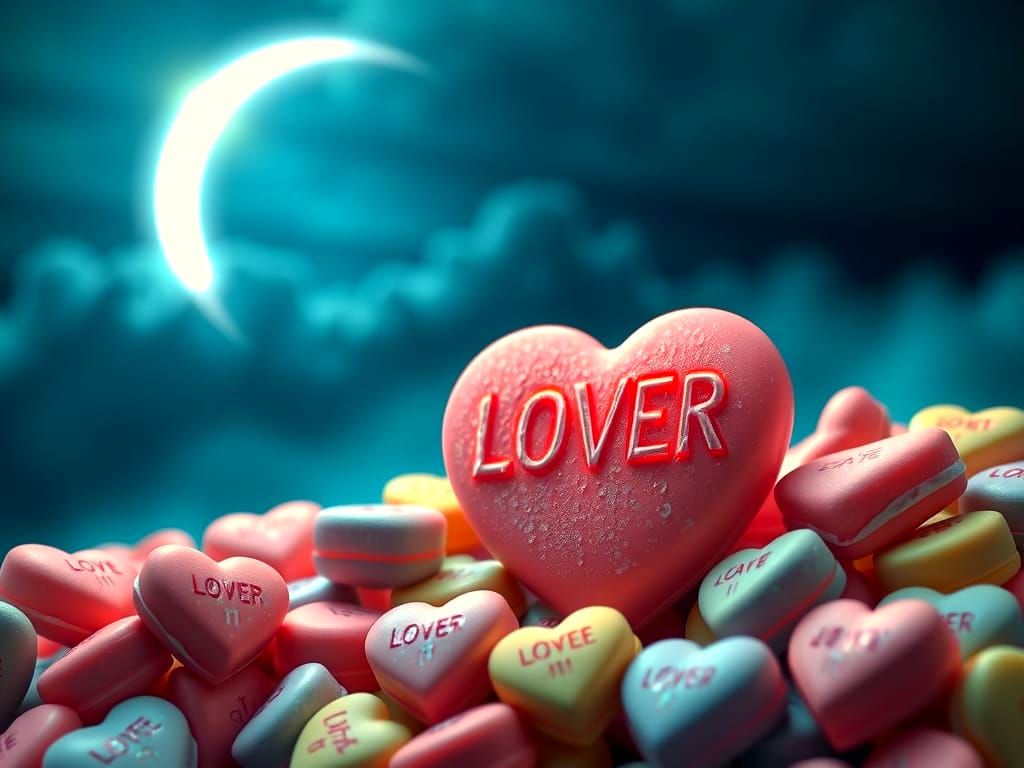 Atmospheric Spaceship Under the Iridescent Moon in Pastel Hu...