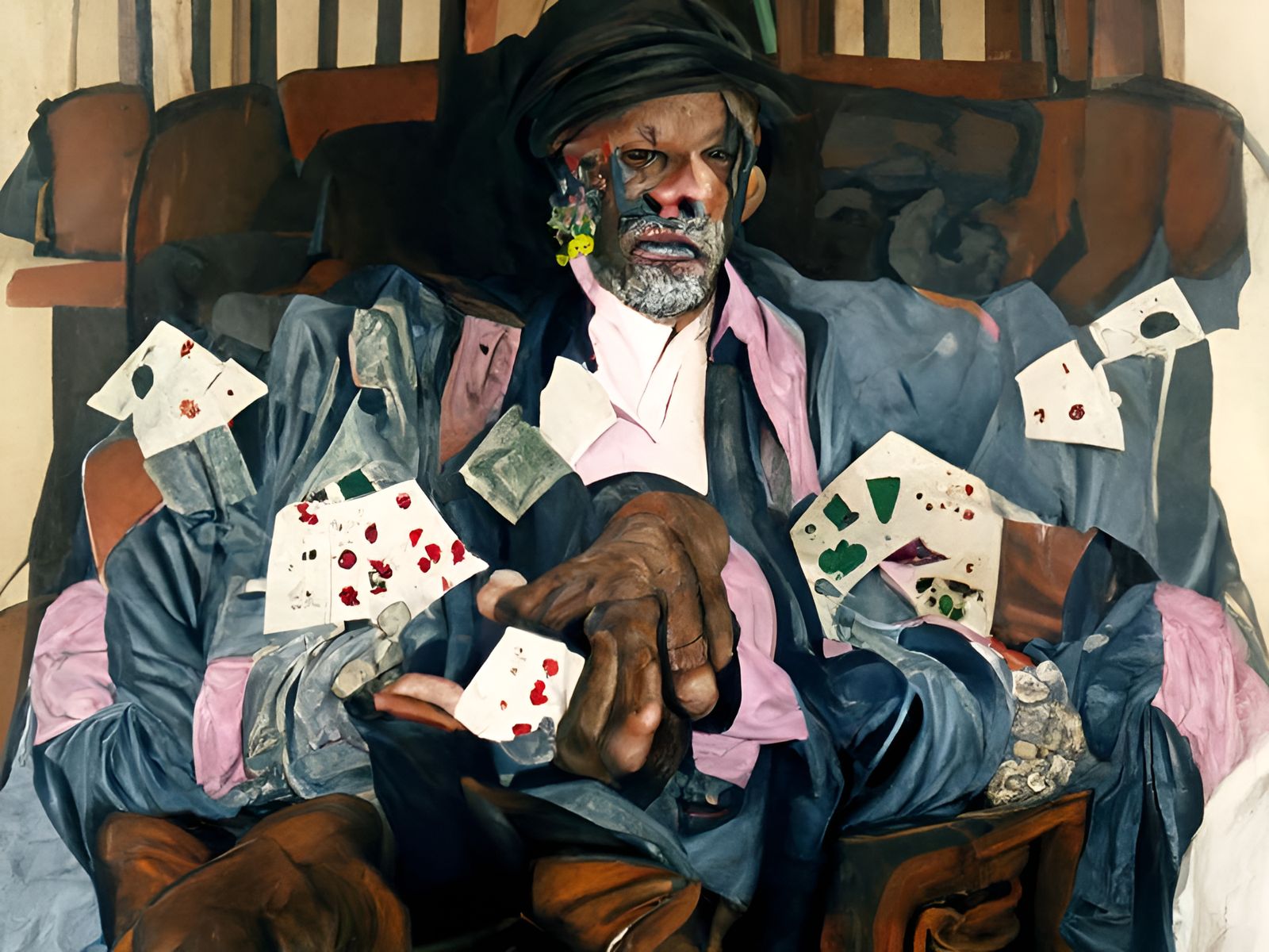 Gambler Portrait in Hyperdetailed Photorealistic Style