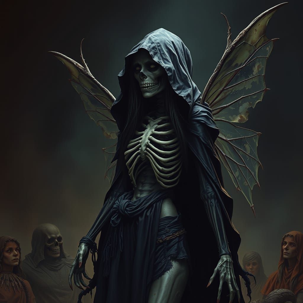 Undead Zombie Fairy as Grim Reaper