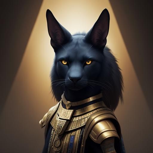 Anubis and Bastet: Baroque Digital Art