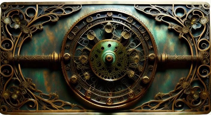 Bronze Steampunk Fairy with Metallic Filigree