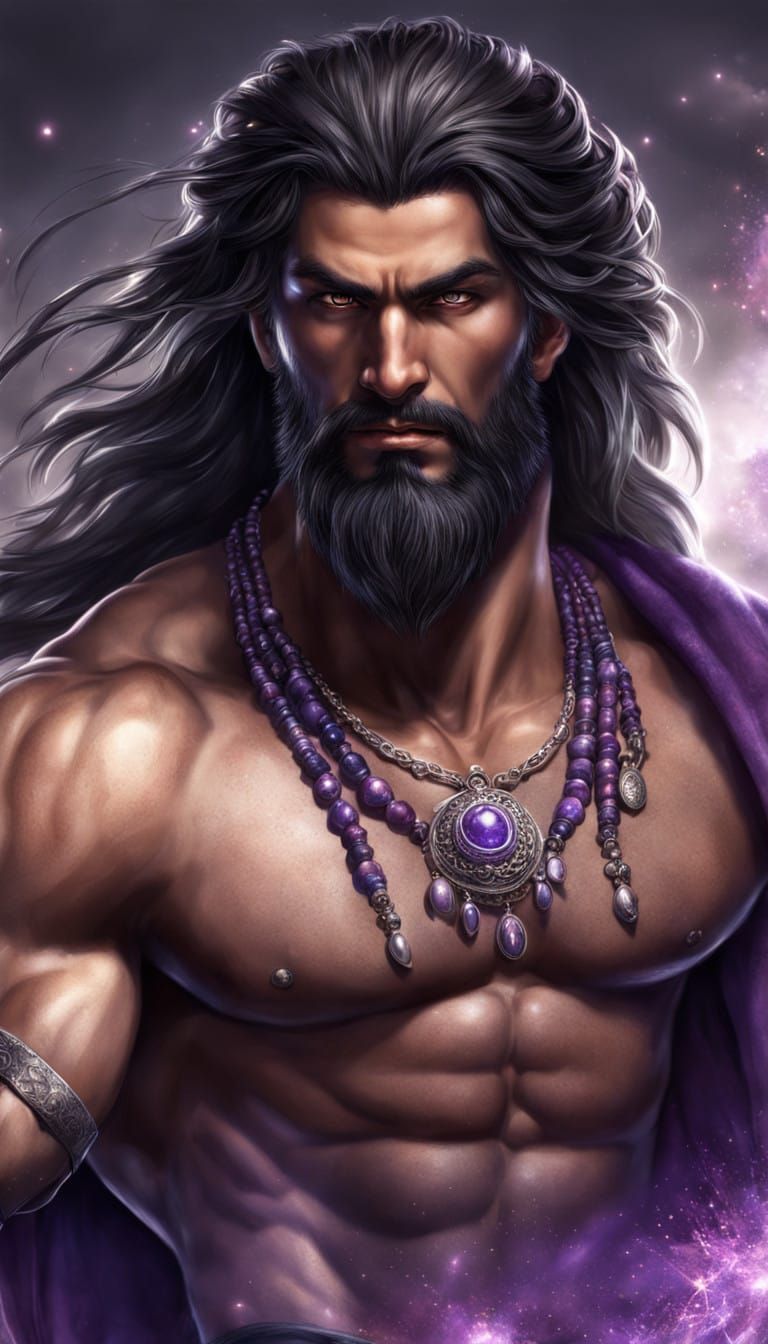 Muscular Persian Djinn Enshrined in Turban