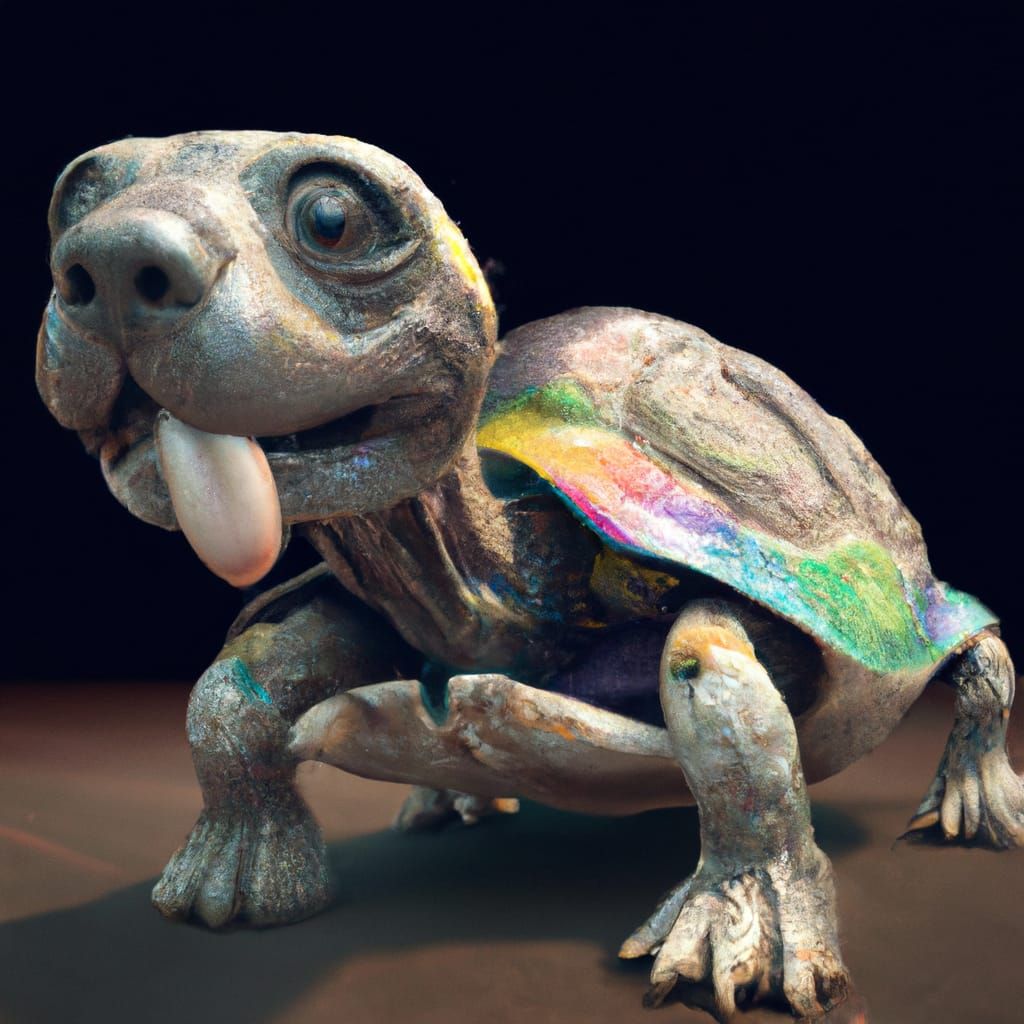 Photorealistic Dog Turtle Hybrid in Digital Illustration