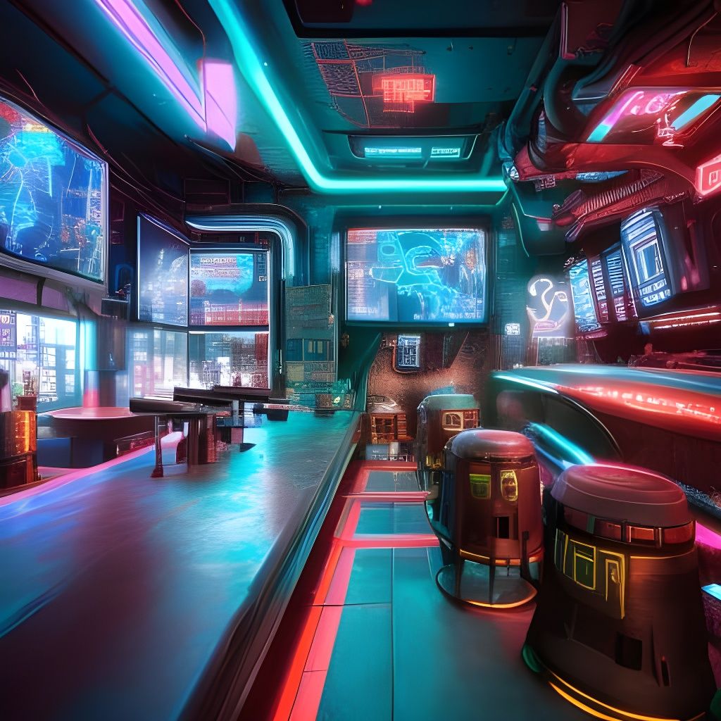 Futuristic Cyberpunk Bar in Tokyo: 8K Digital Art