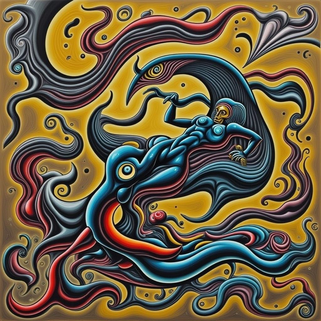 Psychedelic Charcoal Abstract AI Art