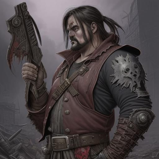 Post-Apocalyptic Raider King Comic Book Art