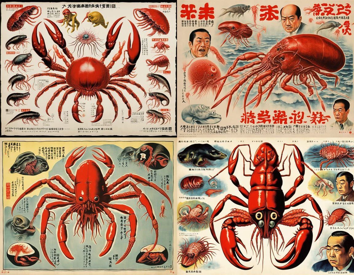 Surrealist Horror Movie Poster in a 1960s Japanese Aesthetic