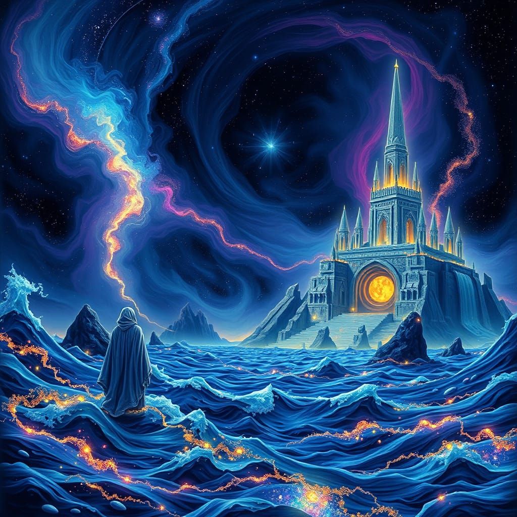 Atlantean Descends into the Abyss of Sinking Atlantis