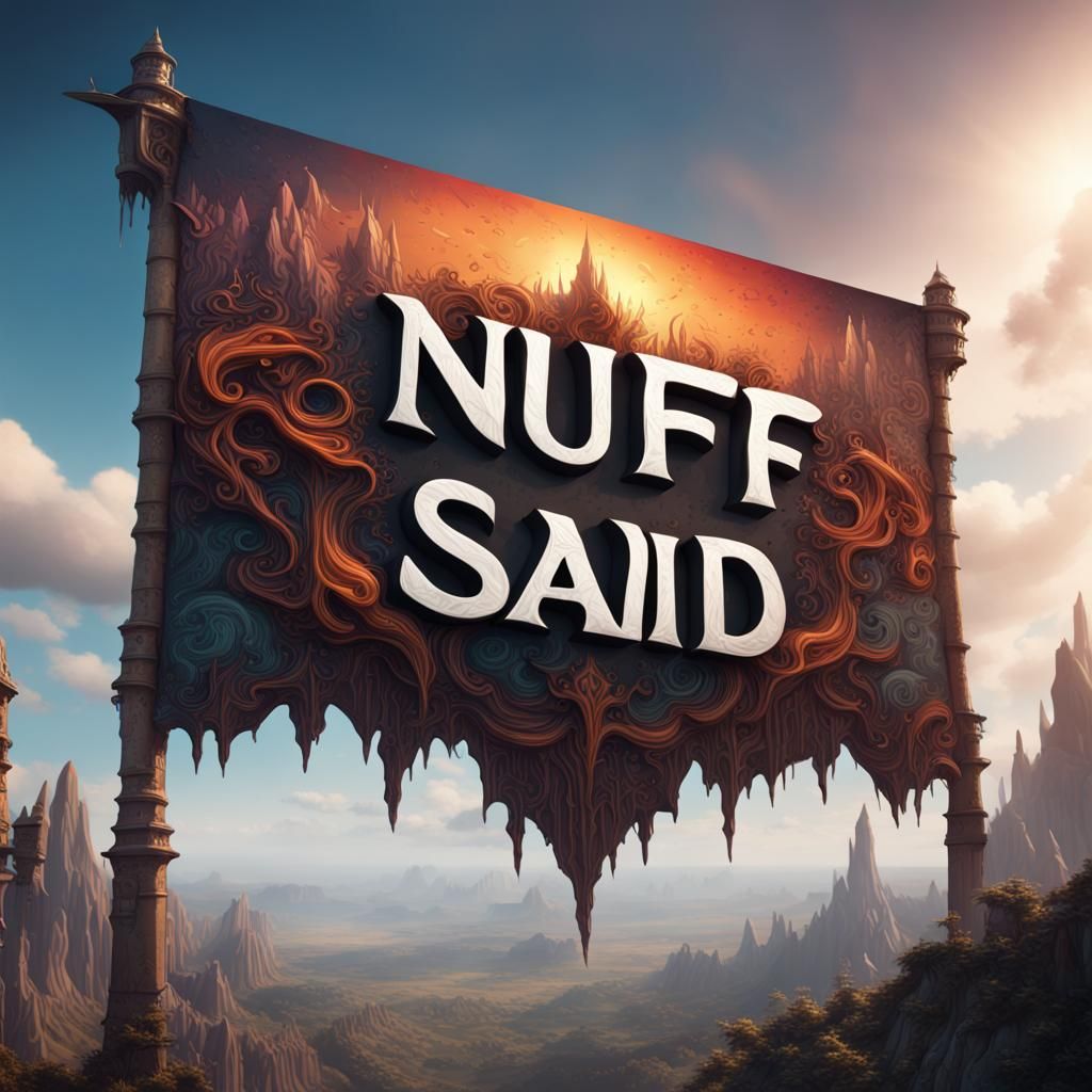 Banner Displaying 'Nuff Said' in Detailed Matte Painting