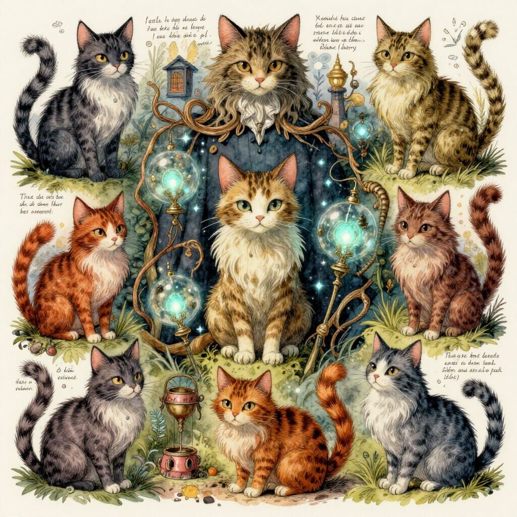 Magical Feline Bestiary: Whimsical Wizarding Creatures