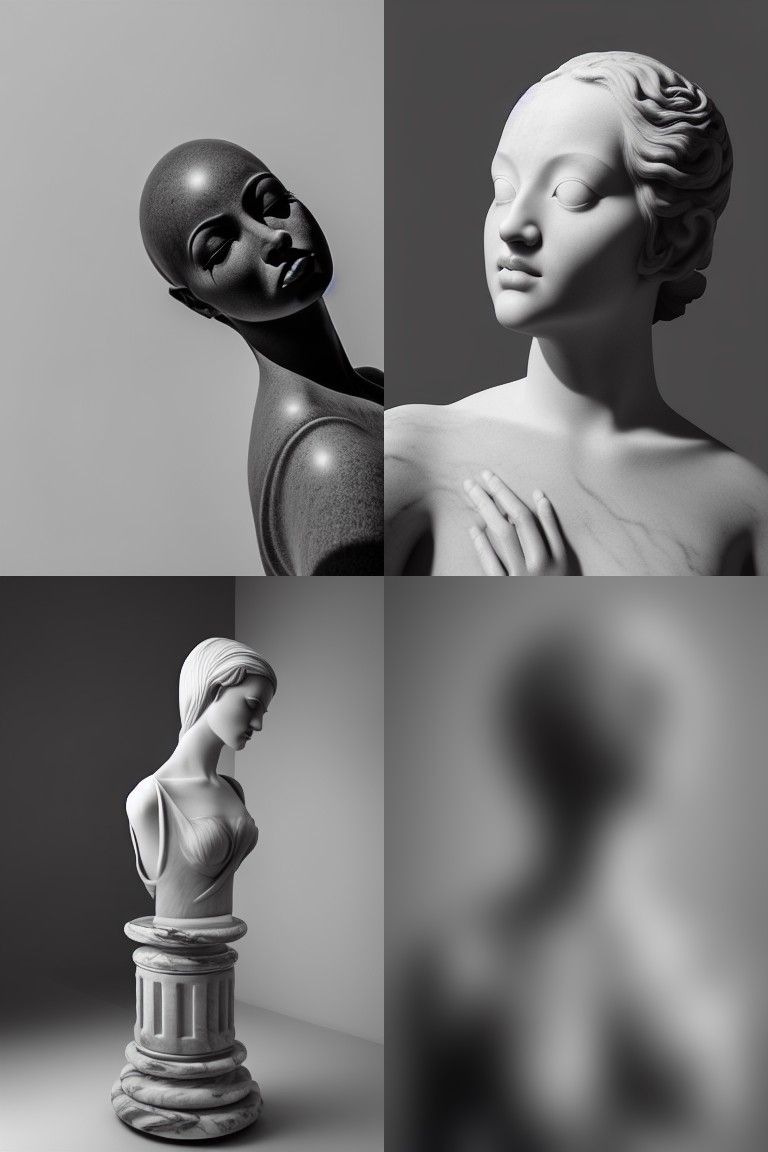 Surreal Marble Sculpture in Dreamy Fine Art Photo