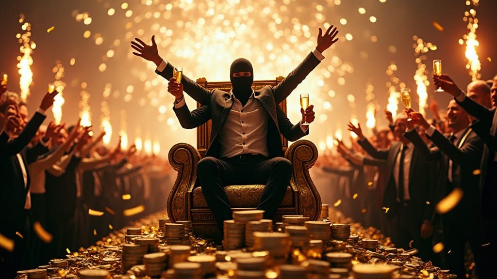 Charismatic Scammer Reigns Supreme in Opulent Throne Room