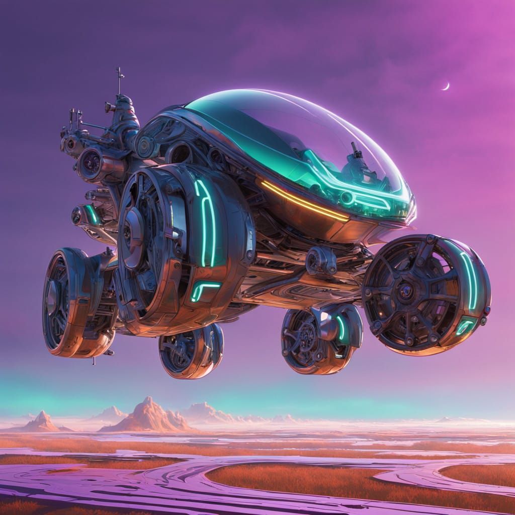 Sleek Silver Buggy Blends Aerodynamics and Futurism in 8k Co...