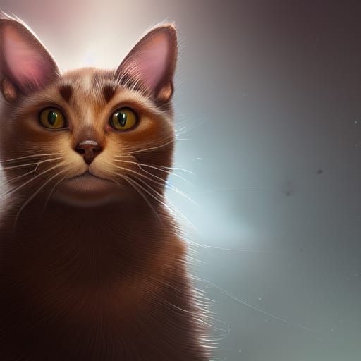 Fantastical Brown Cat with Dark Ears