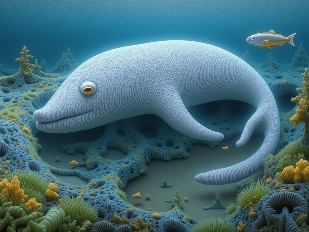 Surreal Dugong in Ethereal Oceanic Realms