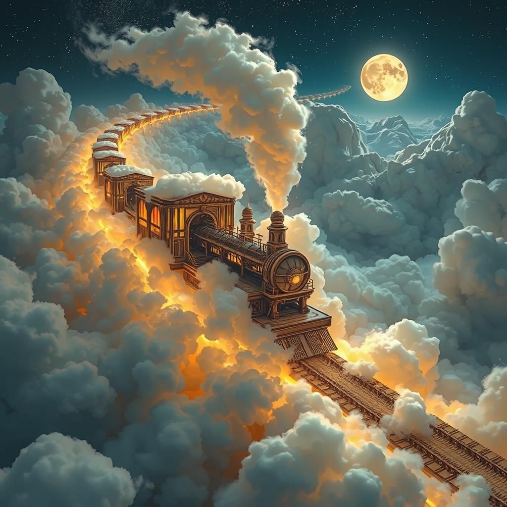 Colossal Moon Dominates Dark Sky in Dreamy Style