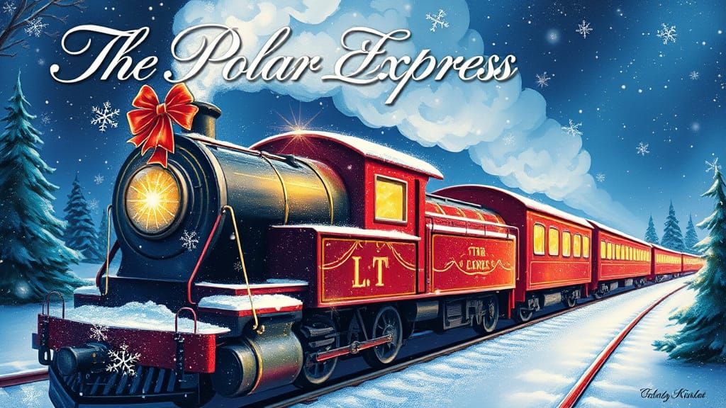 Magical Polar Express Train Adventure in Whimsical Style