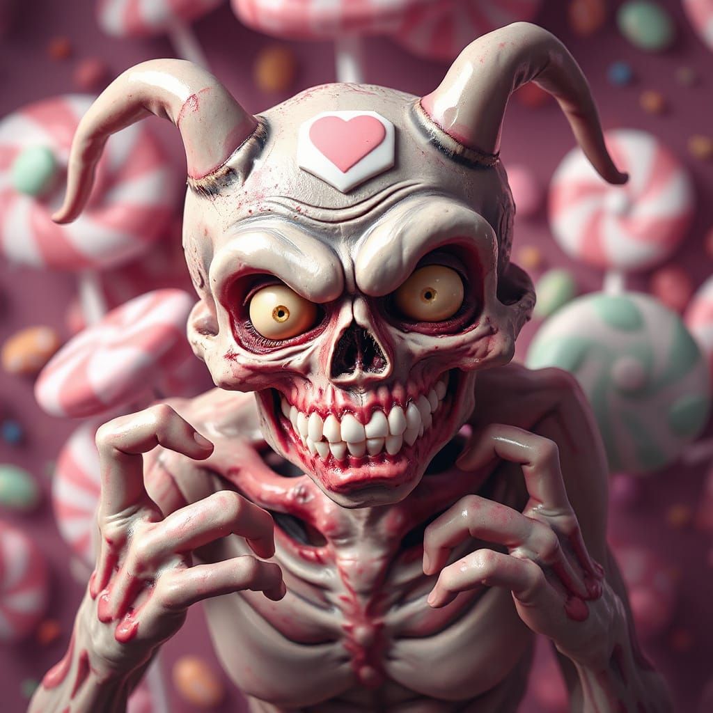 Whimsical Candy Art Ghoul Illustration