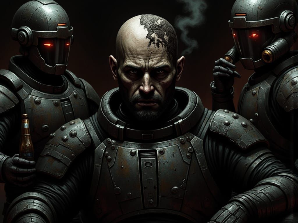 Dejected Mercenary Portrait in Darksiders Style