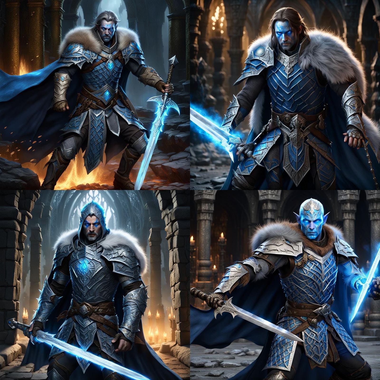 Half-Elf Death Knight in Dark Temple