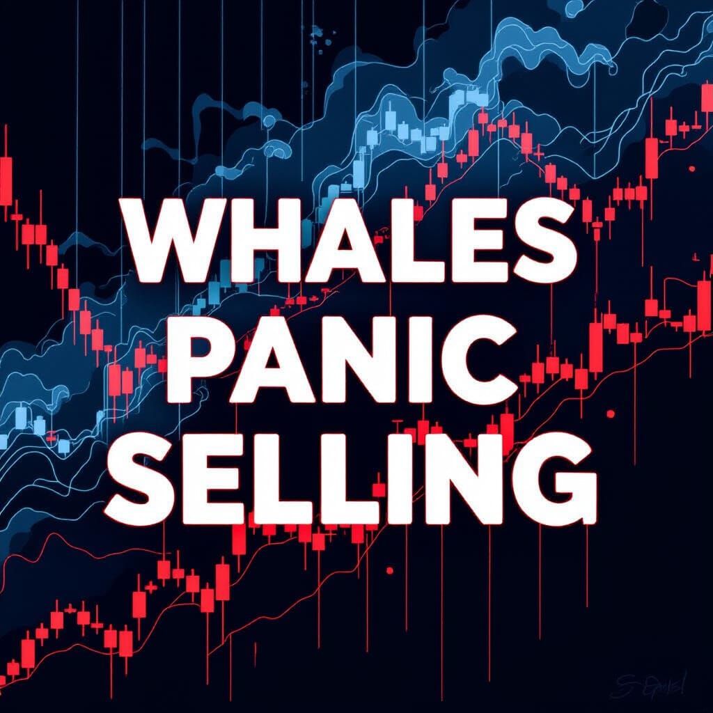 Whales Panic Selling: Crypto Market Crash Digital Painting