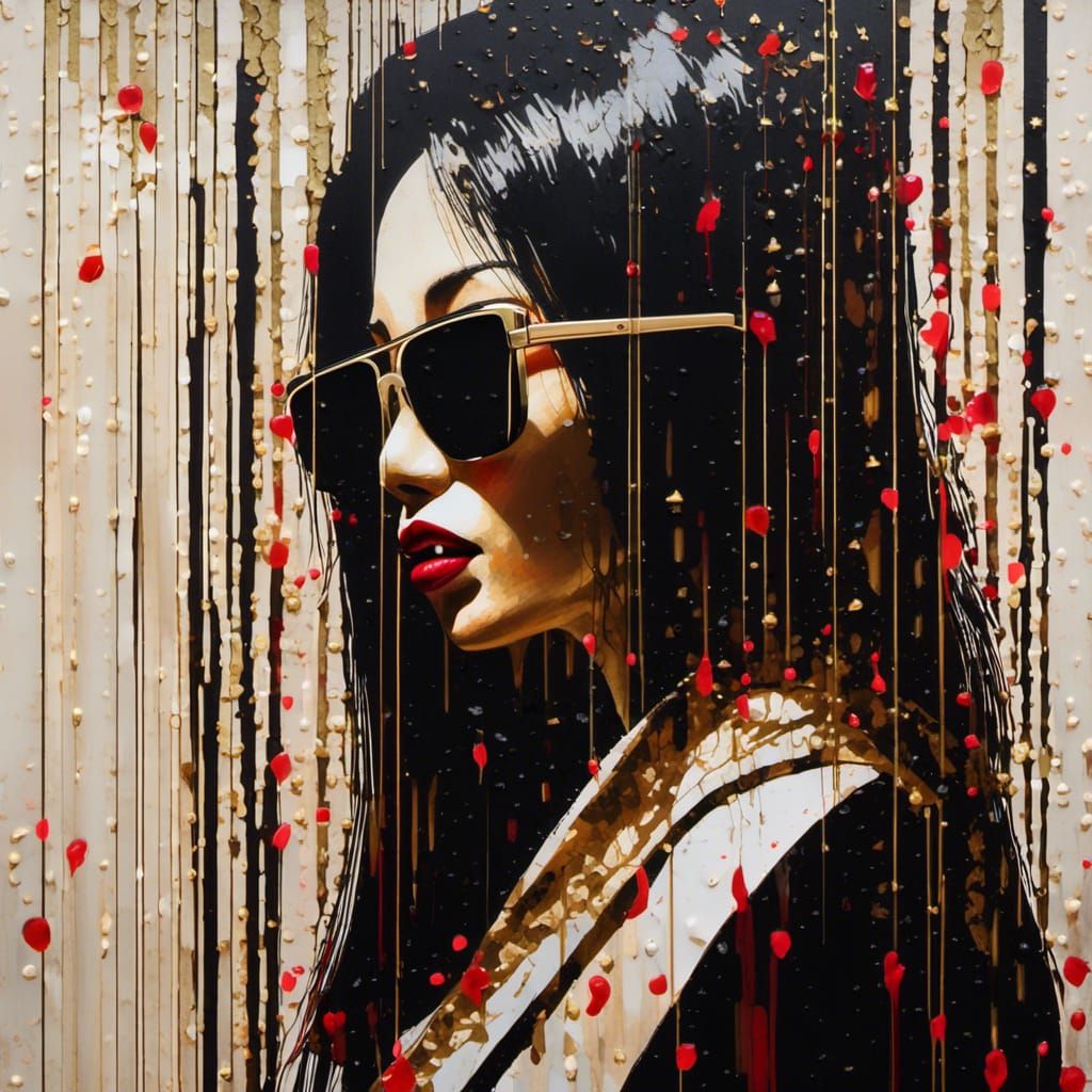 Woman in Sunglasses: 3D Japanese Impasto Collage