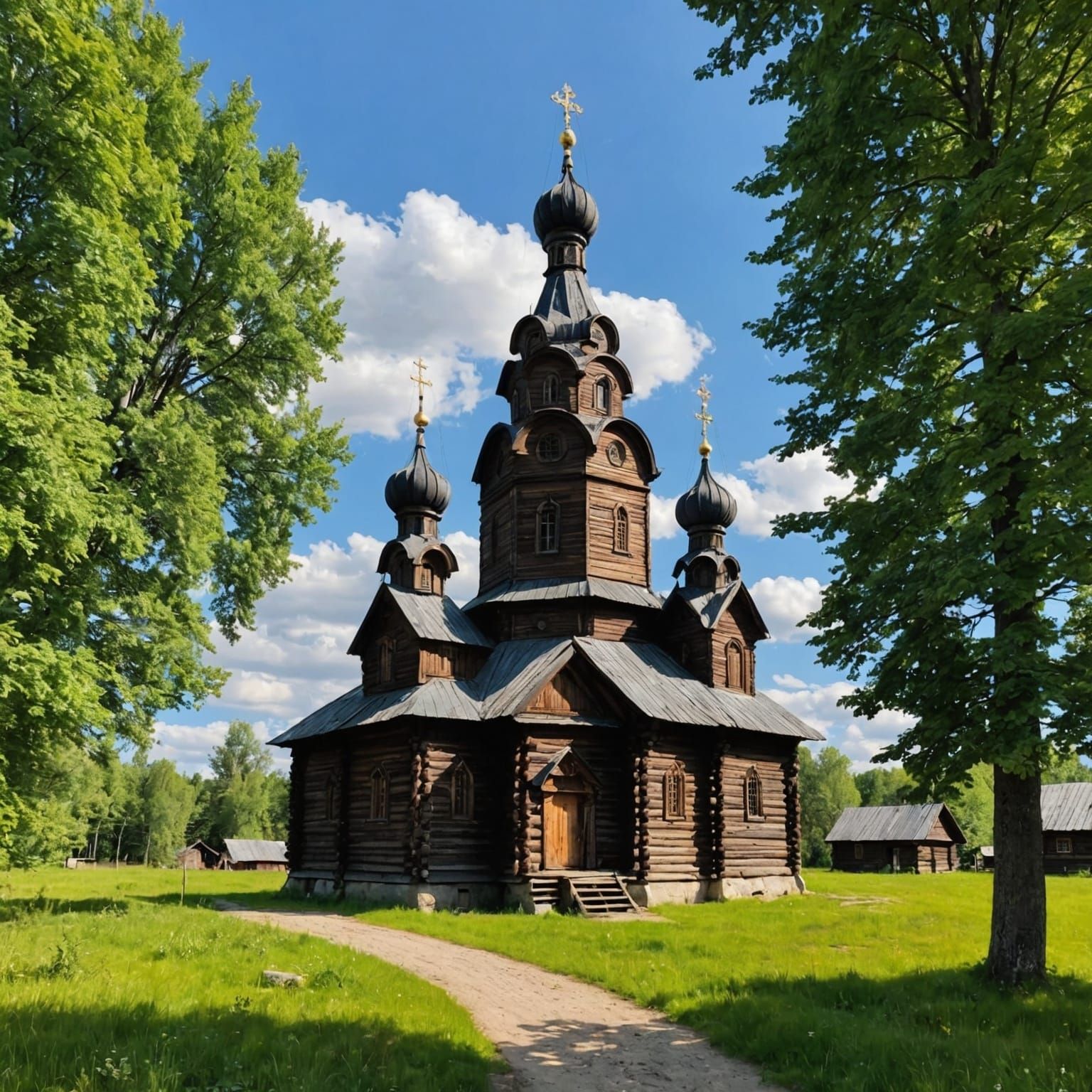 Historic Wooden Orthodox Church in Krasnaya Lyaga