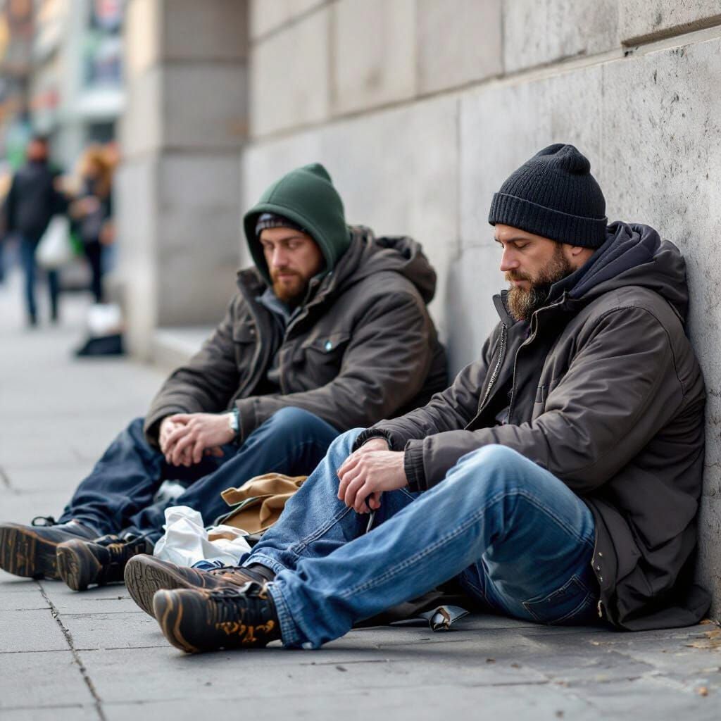 People Standing Near Sleeping Man