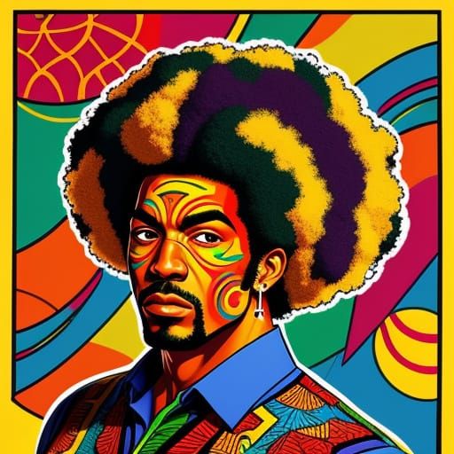 Afrodelic Funk Jazz Abstract Art