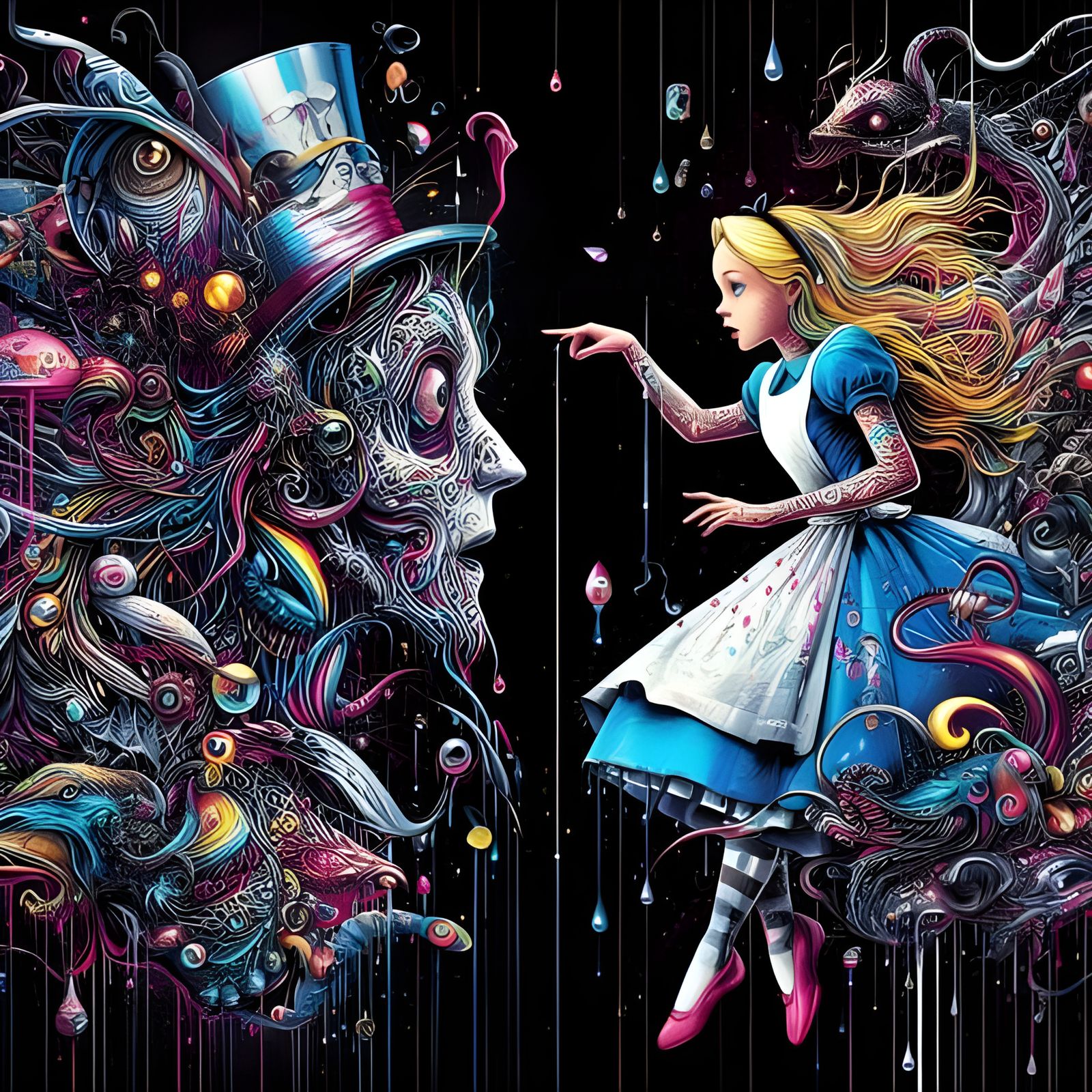 Monochromatic Black AI-Generated Abstract