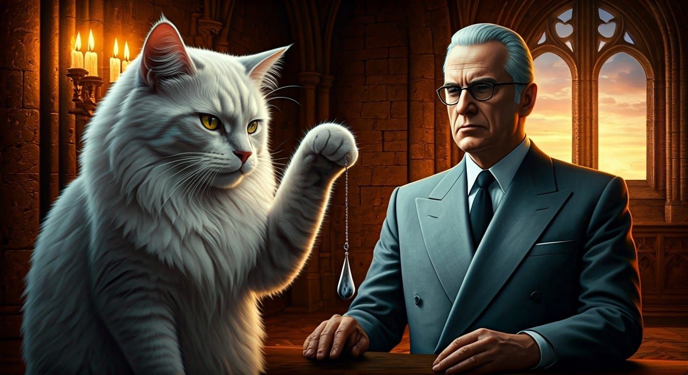 Turkish Angoran Cat Exerts Mind Control Over Ernst Stavro Bl...