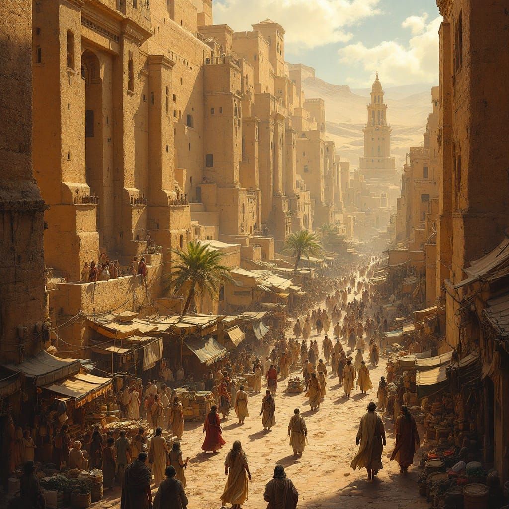 Historical Desert Citadel in Golden Afternoon Light