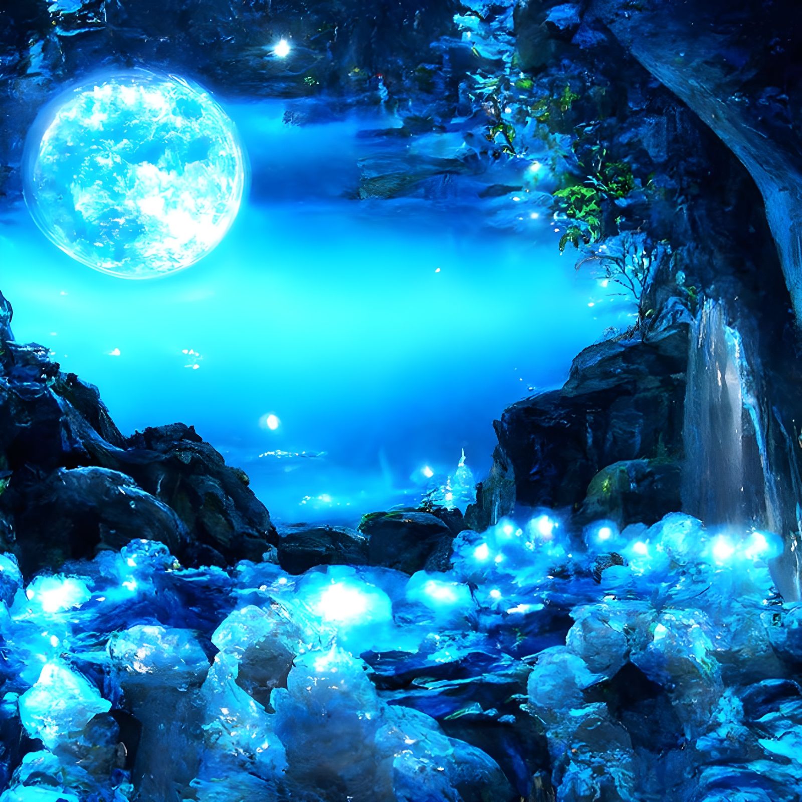Shining Moonlight in Crystalline Cave