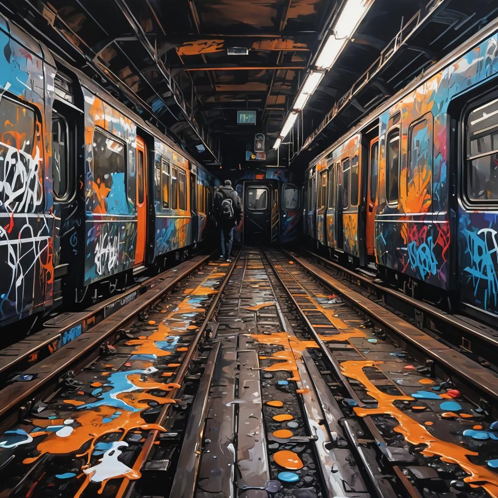 Endless Station Shadow in Colorful Graffiti Art