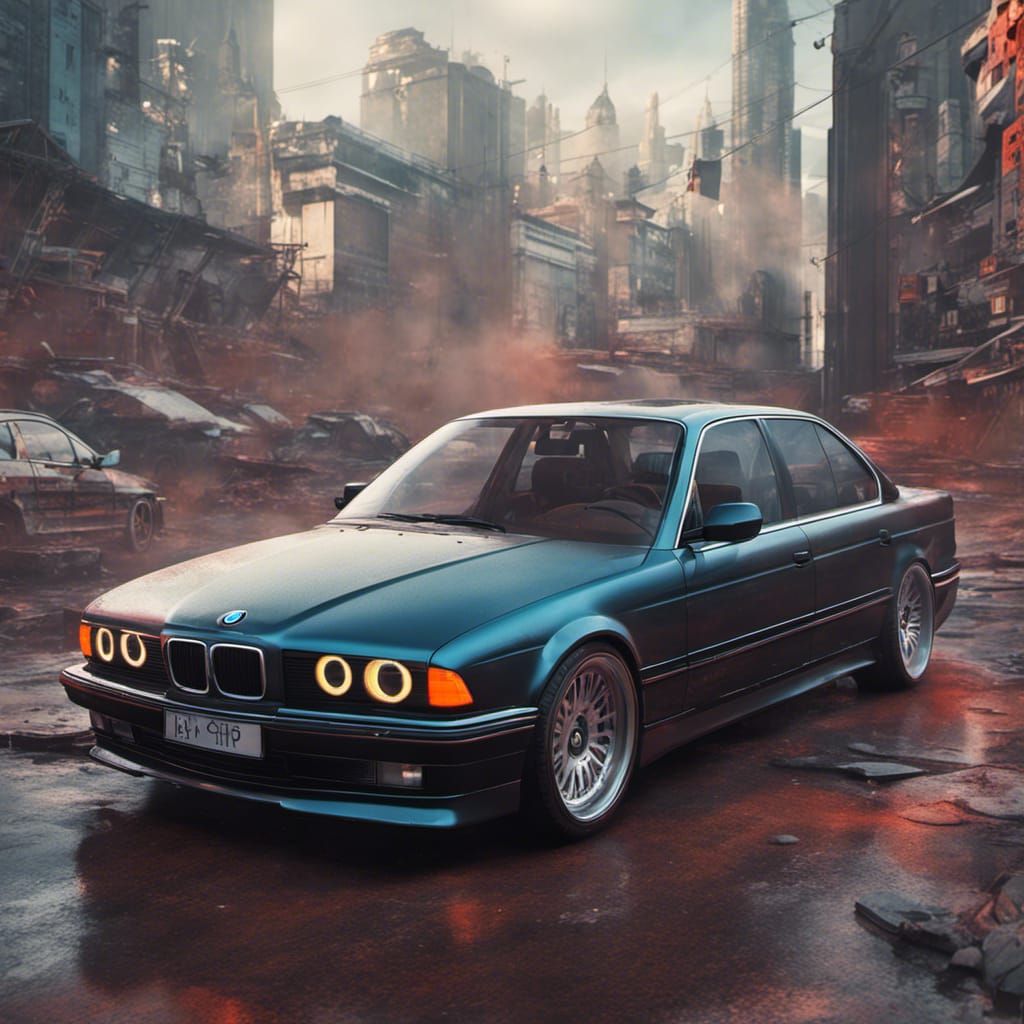 Blue Bmw E34