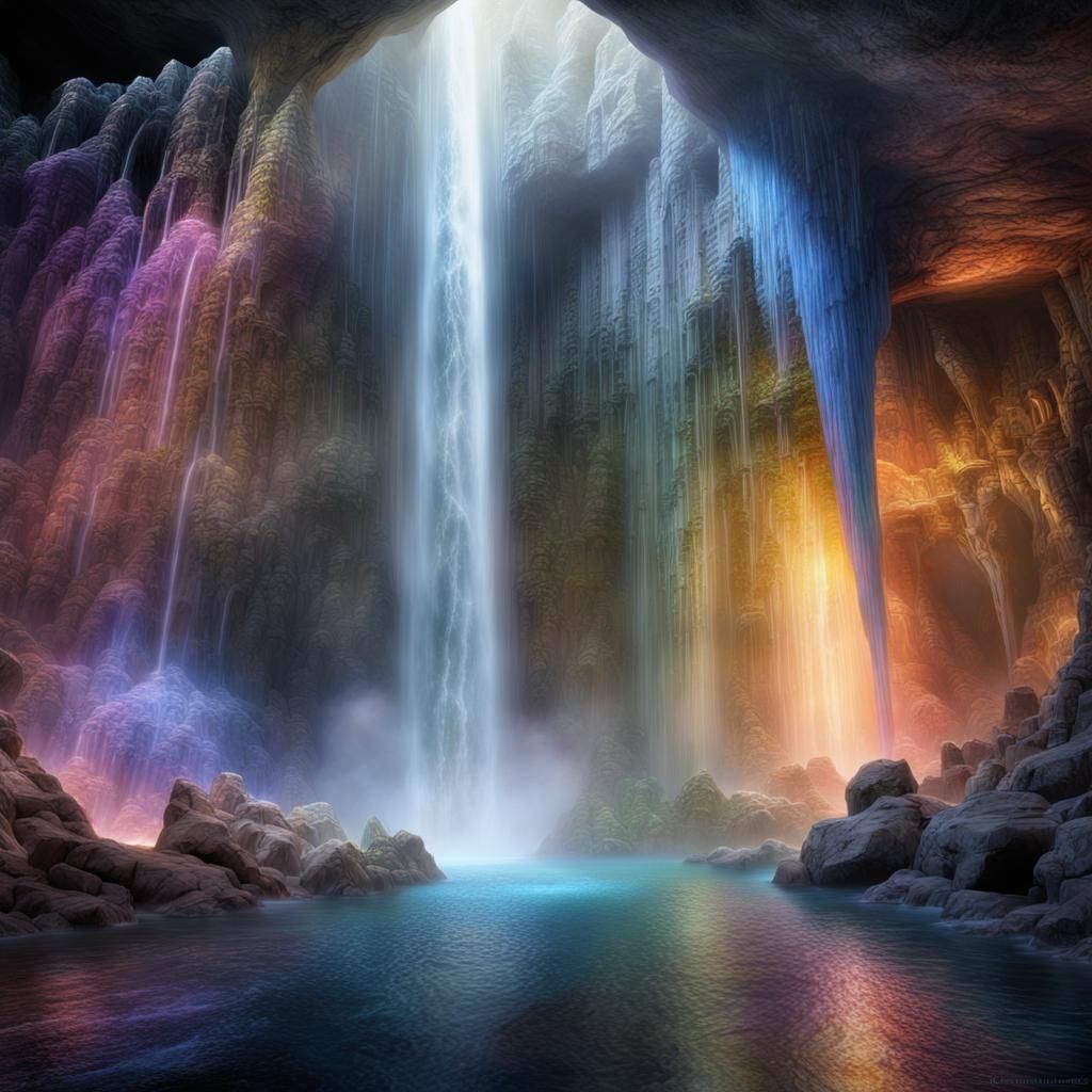 Epic Crystal Cave with Rainbow Sparks