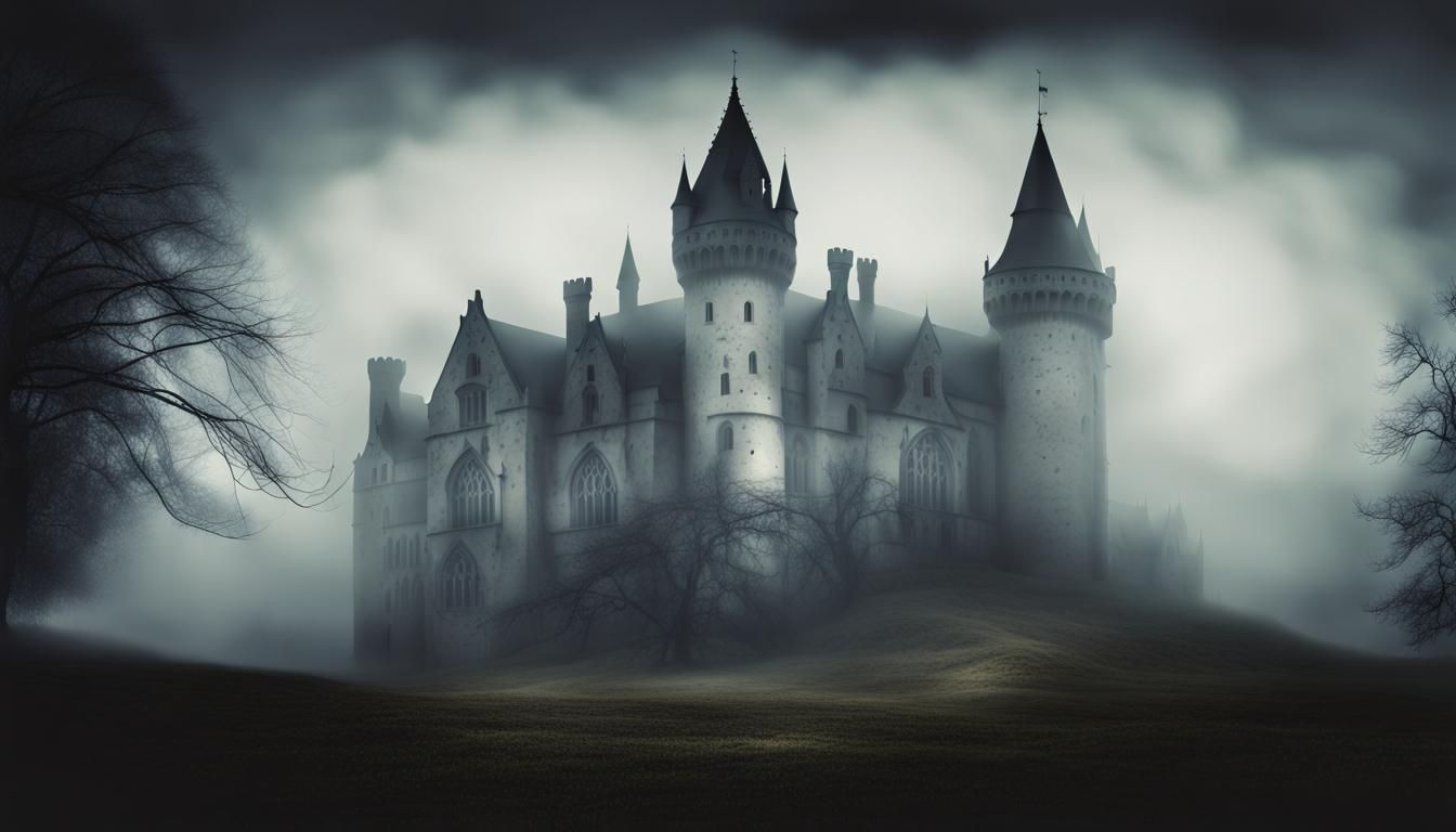 Haunted Castle in Tinted Fog