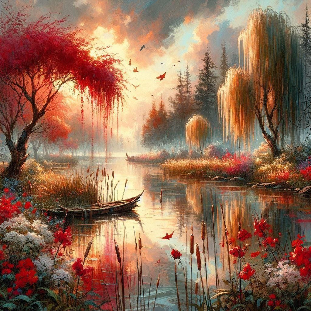 Peaceful Lakeside Still Life Composition