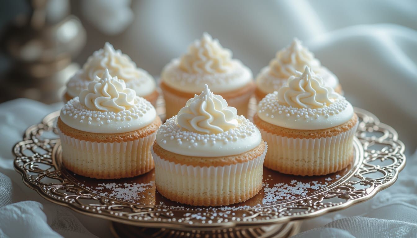 Delicate Petit Fours on Ornate Cake Stand