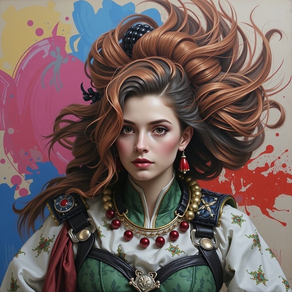 Abstract Red Swirling Vortex Art