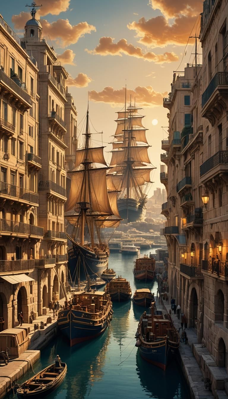 The Pharaon Enters Marseille Port at Golden Hour