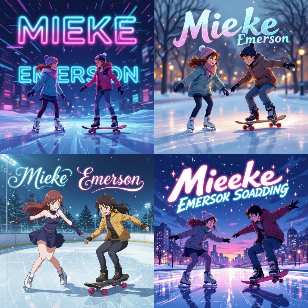 Mieke Ice Skating, Emerson Skateboarding Duo