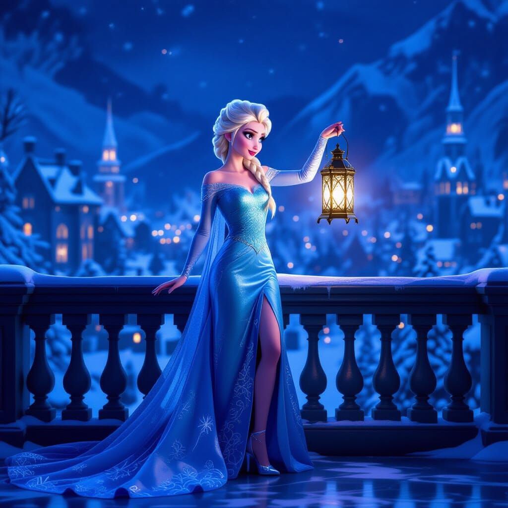 Elsa as Sultry Pin-Up in Winter Wonderland