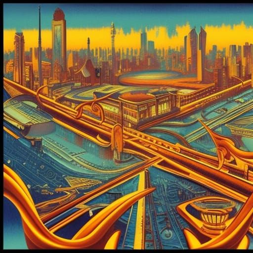 Detroit Skyline: Art Deco Meets Art Nouveau