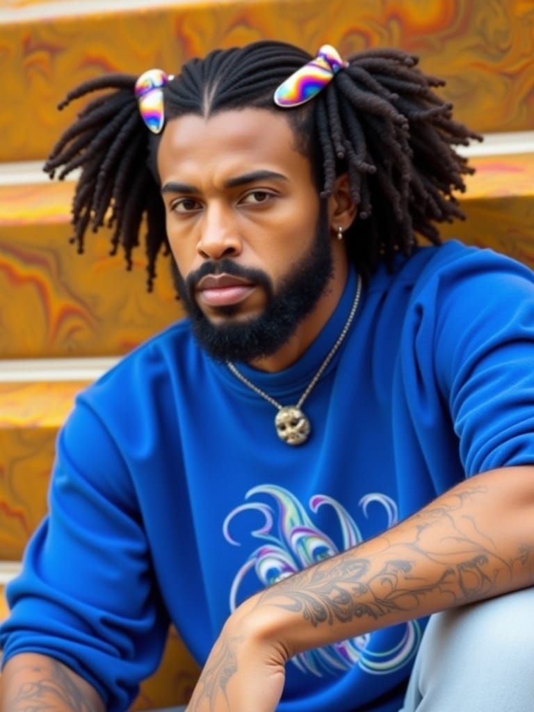 Confident Afro Man Celebrates Cultural Pride in Bold Style