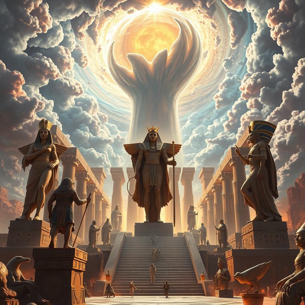 Egyptian Gods and Goddesses in Digital Matte Painting