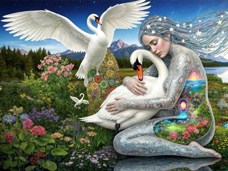 Surreal Women Transform Dark Forest into Luminous Garden