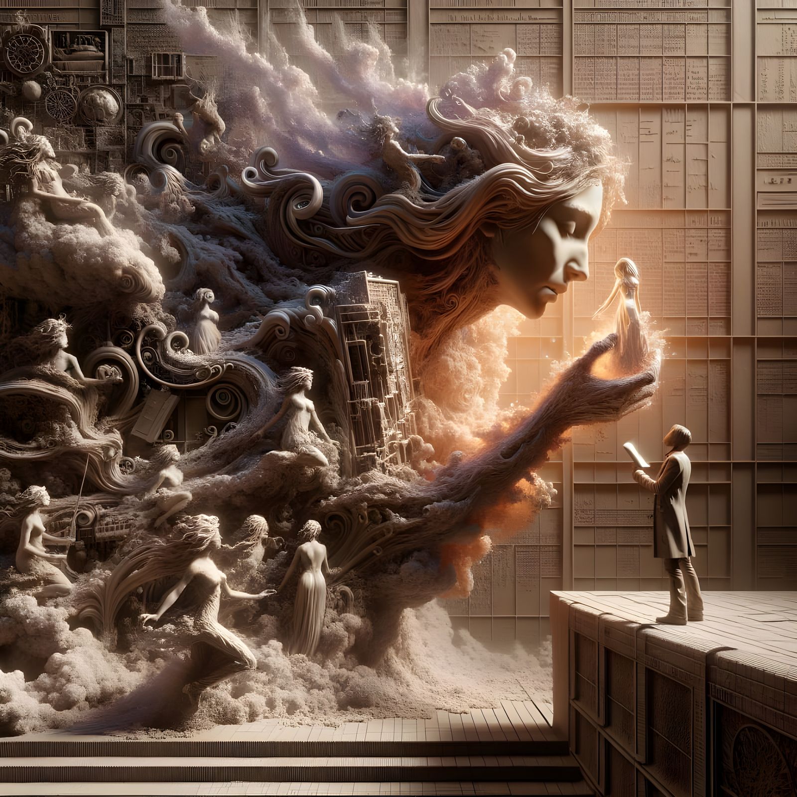 3D Sculpture of Heat Vaporization in Realism Style